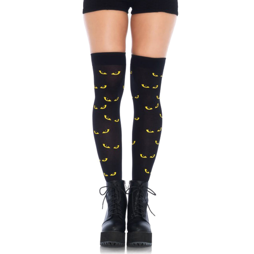 Haunted Spooky Eyes Thigh Highs