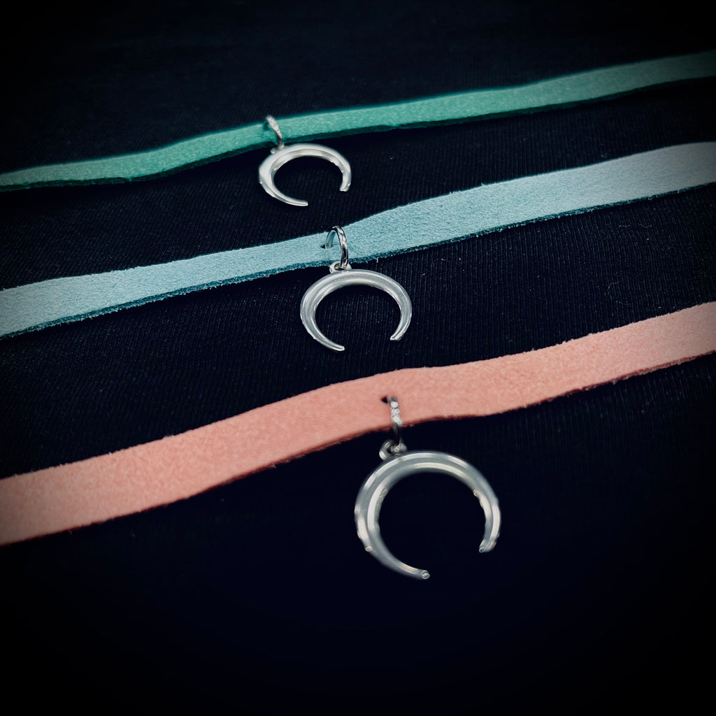 Crescent Moon Vegan Leather Choker