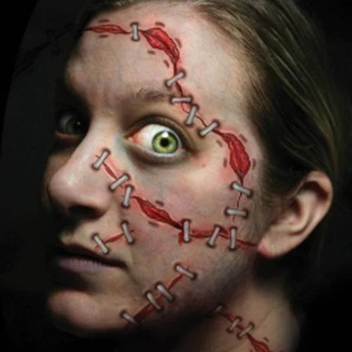 Trauma - Stapled Horror Faux Tattoo