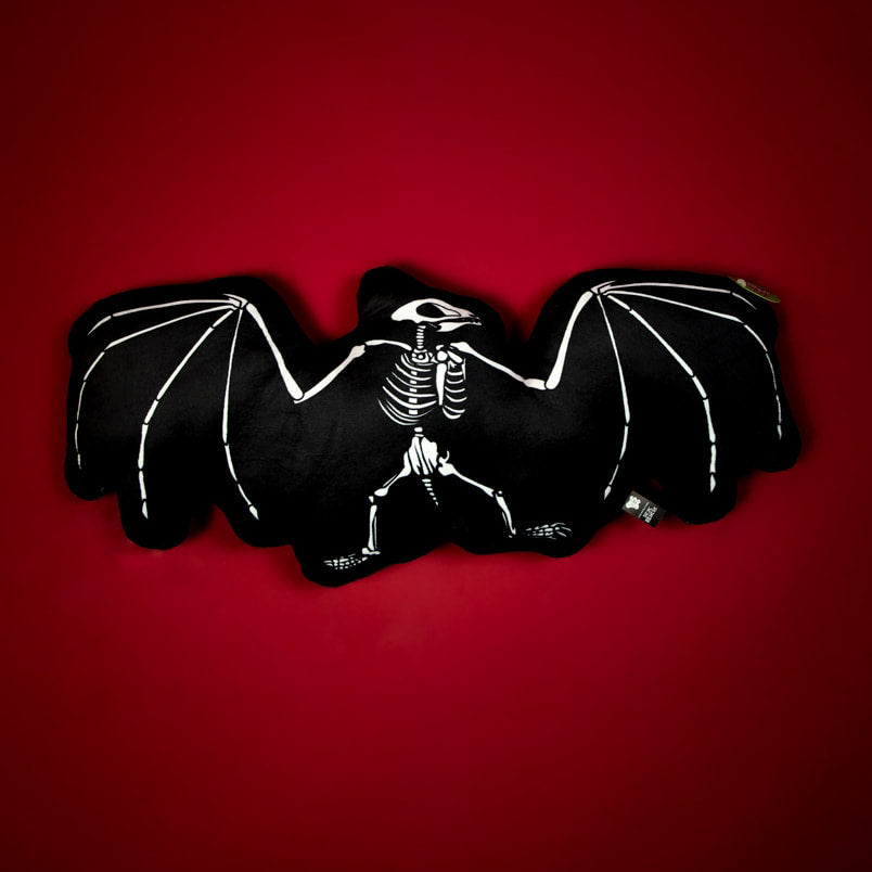Skeleton Bat Cushion