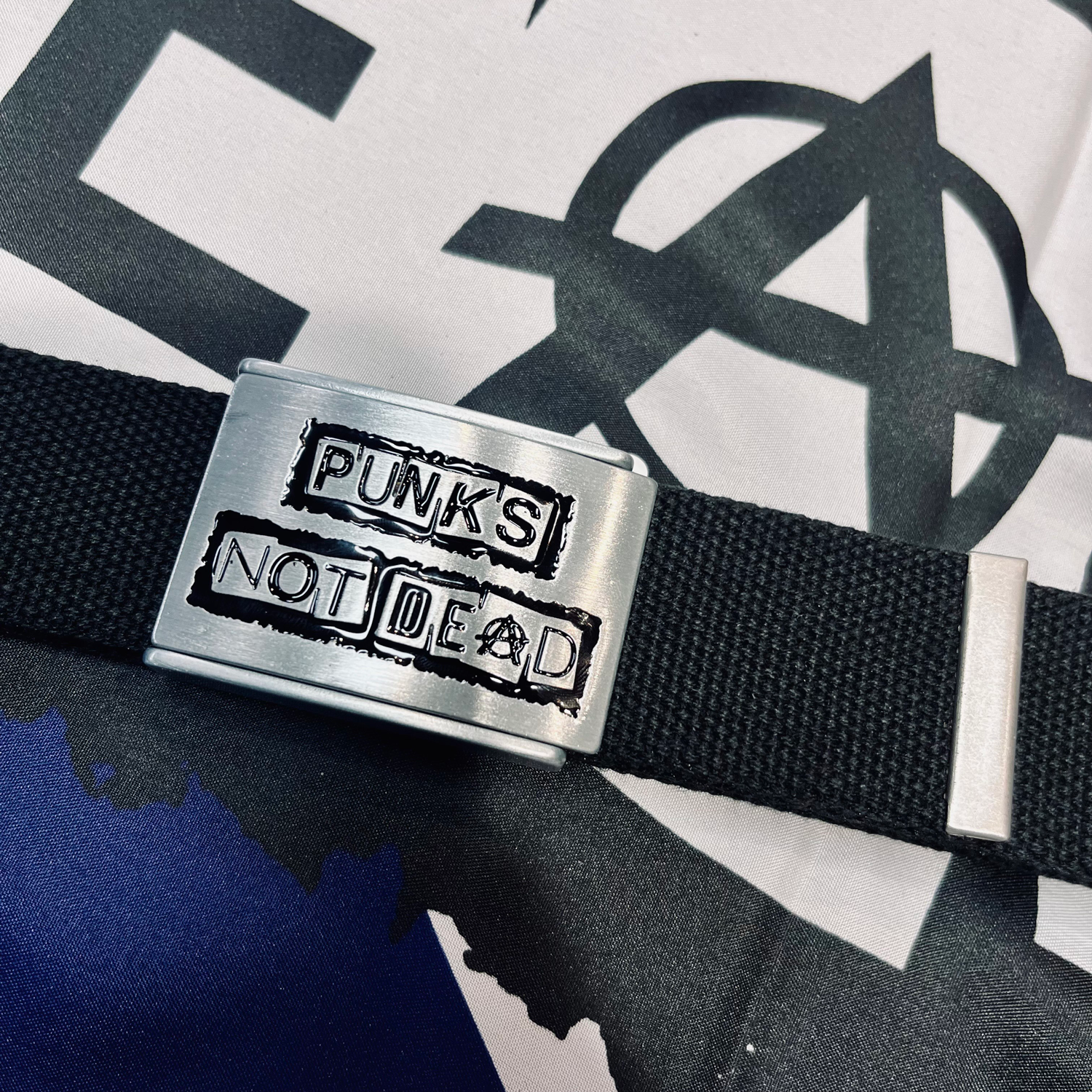 Punks Not Dead Webbing Adjustable Belt