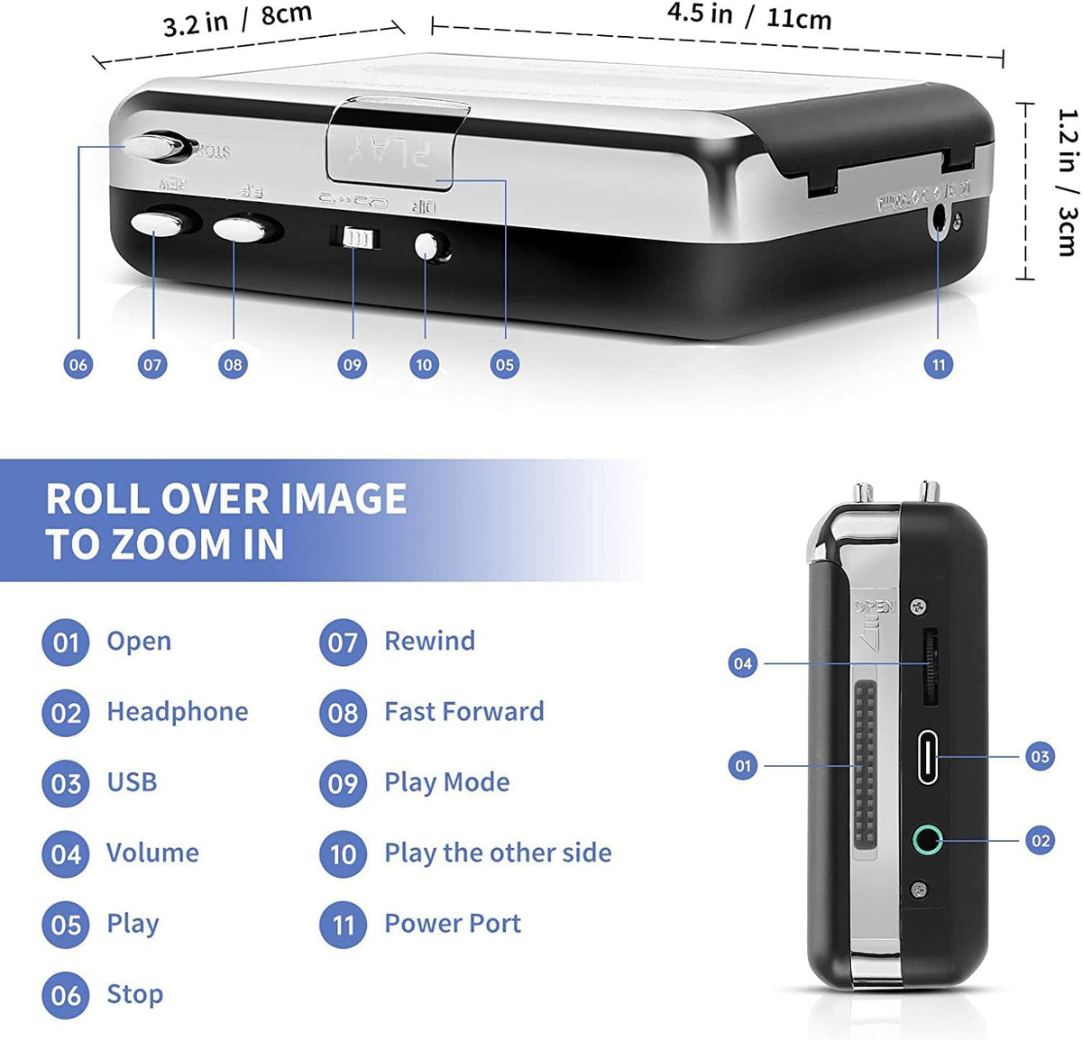 CASSETTE PLAYER: Compact Portable 218
