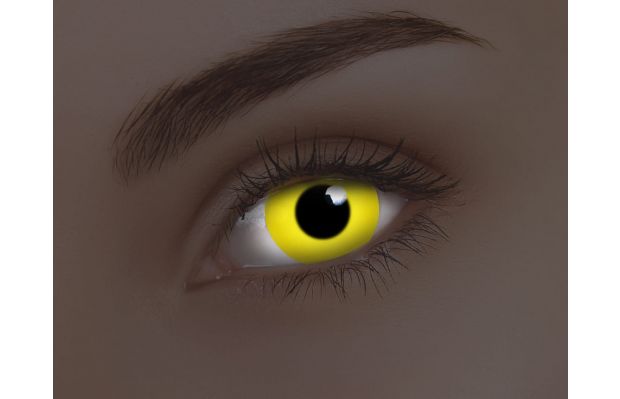 UV Glow Yellow Contact Lenses