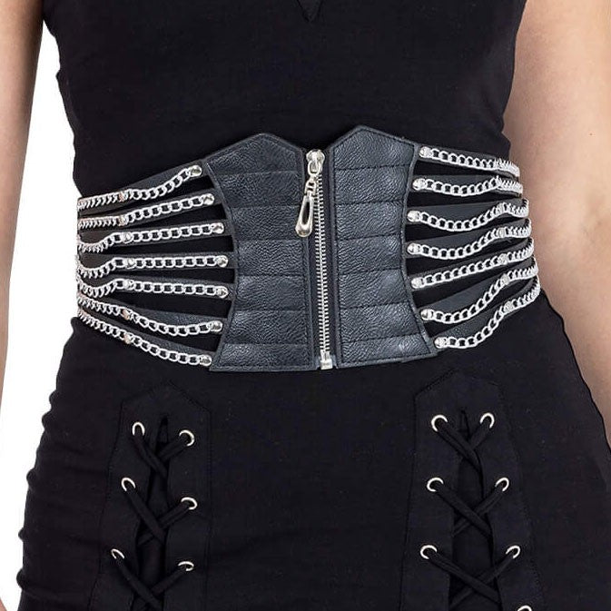 Metal Iris Chained Waist Belt
