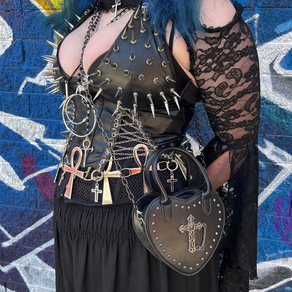 Dark Desire Heart-Shaped Crossbody Bag