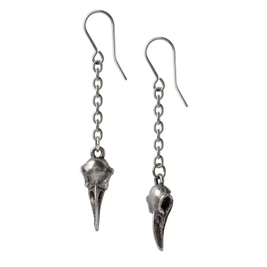 Rabenschadel Schlenker Raven Skull Earrings