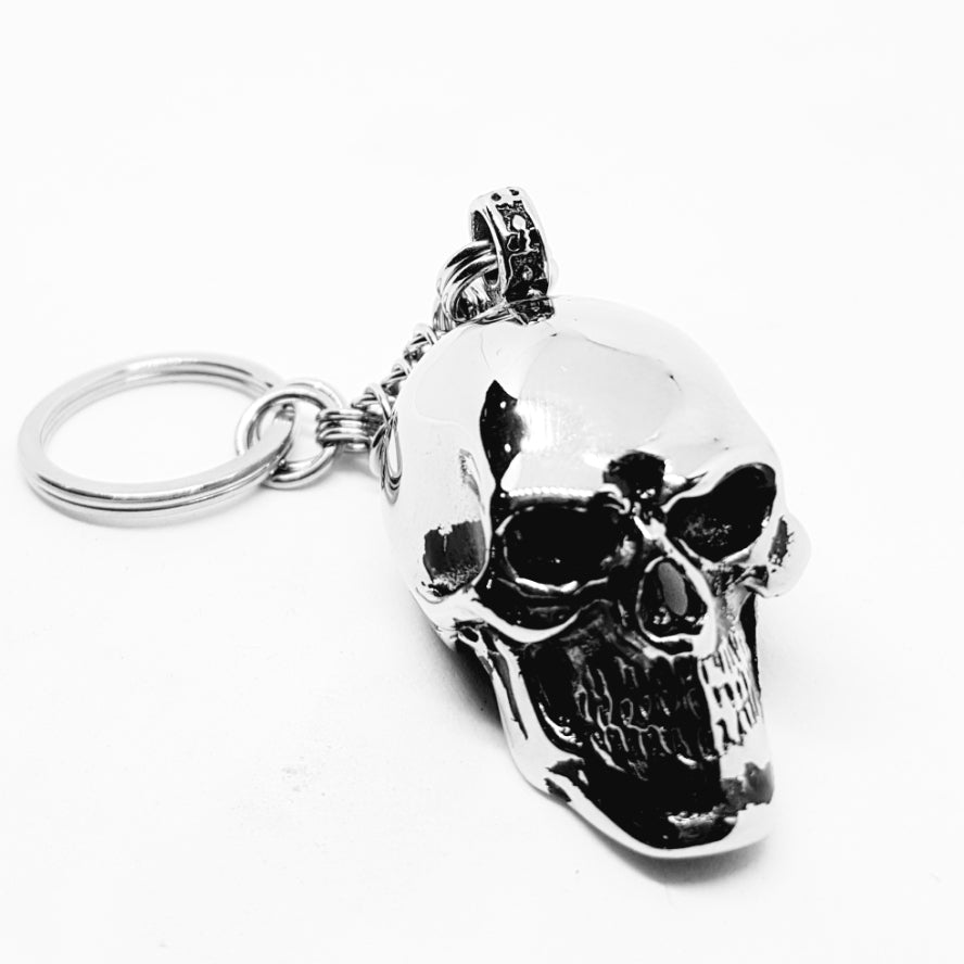 Skull Key Ring With Chainmaille Weave