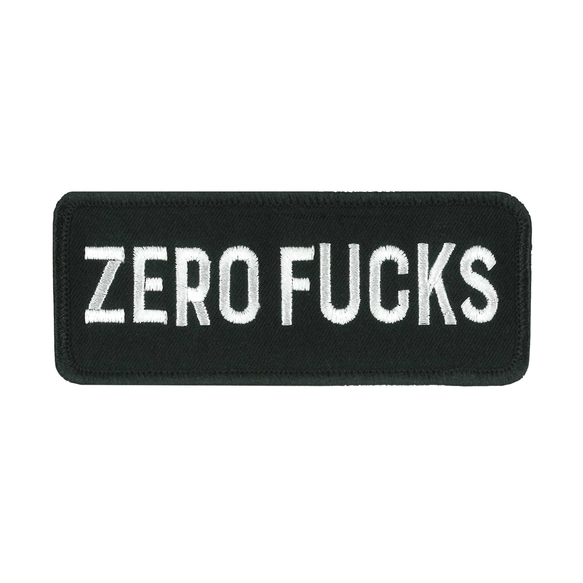 Zero F's Embroidered Strip Patch