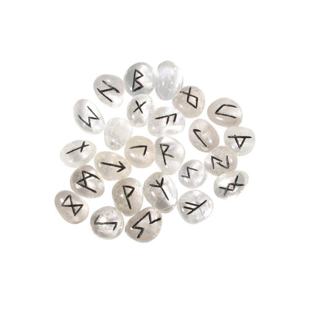 Clear Quartz Rune Stone Set