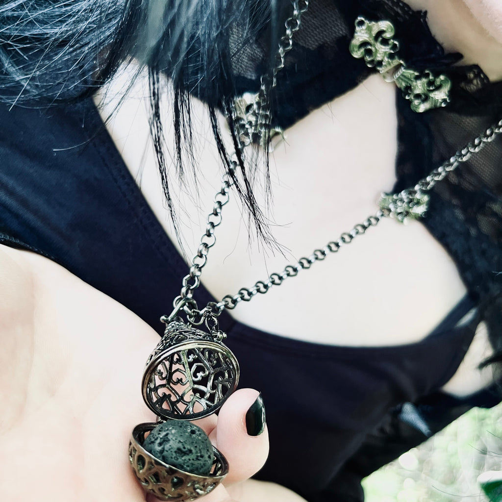 Perfume Lava Cage Necklace