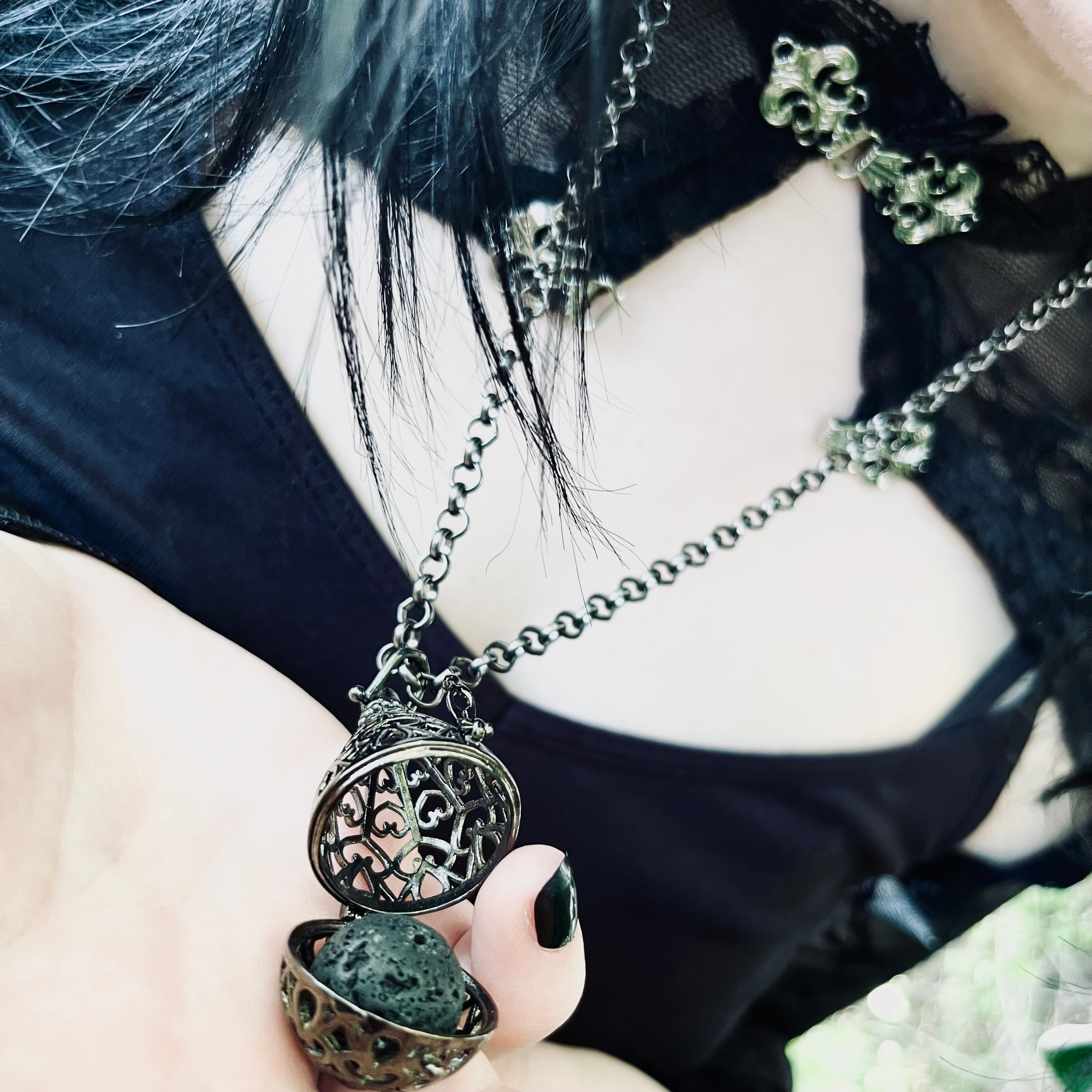 Perfume Lava Cage Necklace