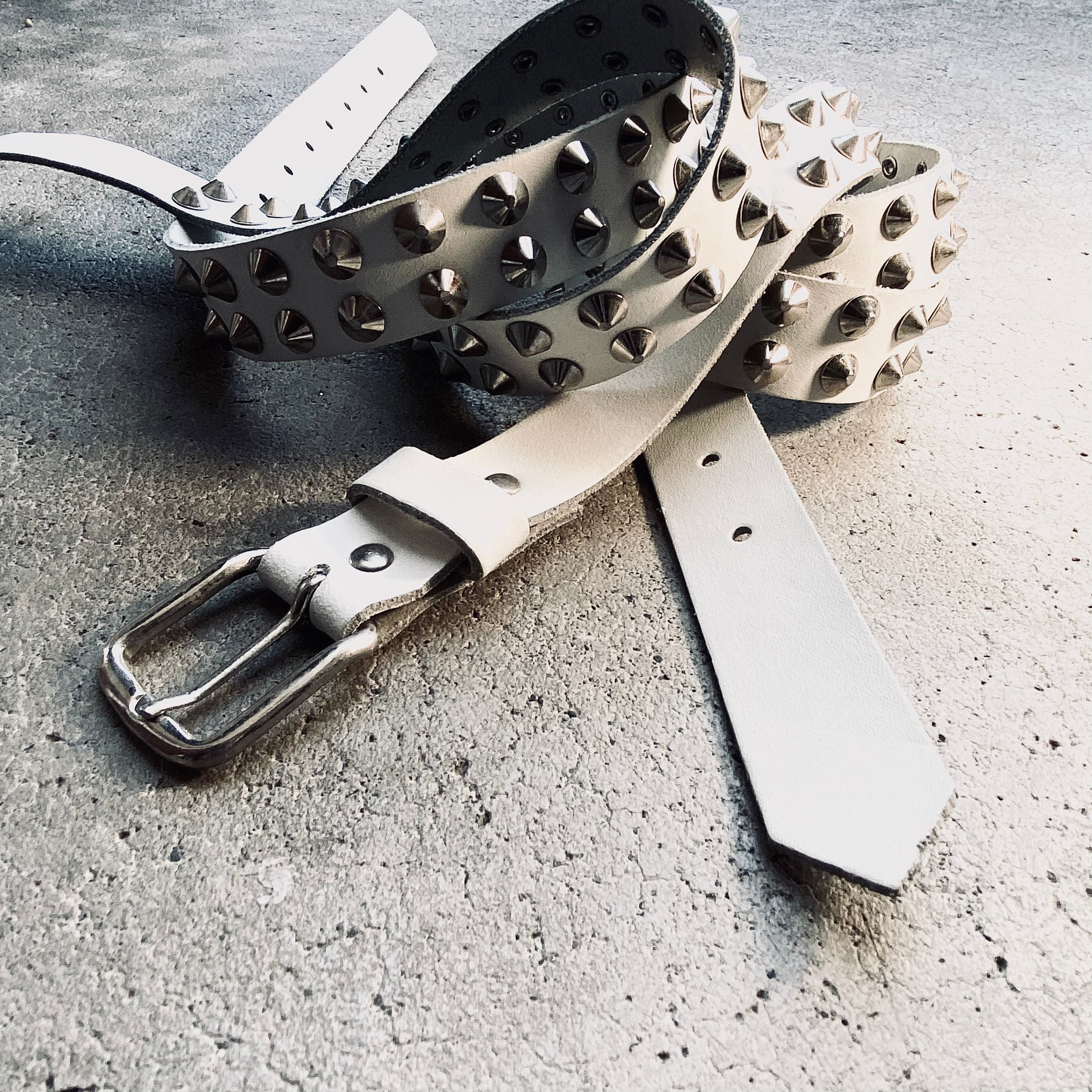 Lithe Studded Spike Leather Belt