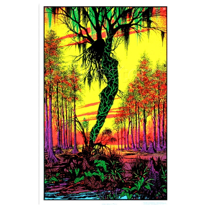 Swamp Mirage Flocked Black Light Poster 193