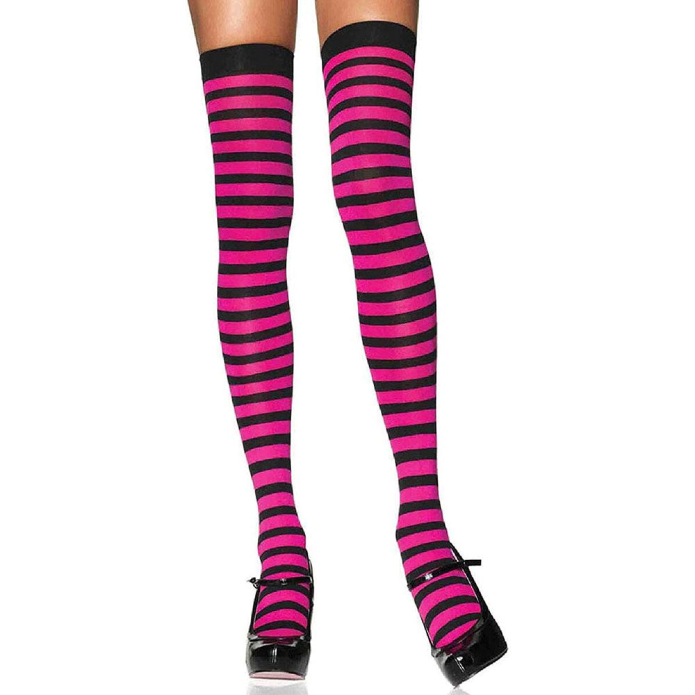 Wicked Striped Thigh Highs - Assorted Colours