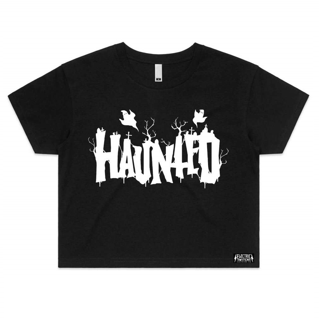 Haunted Crop Top (White/Green)
