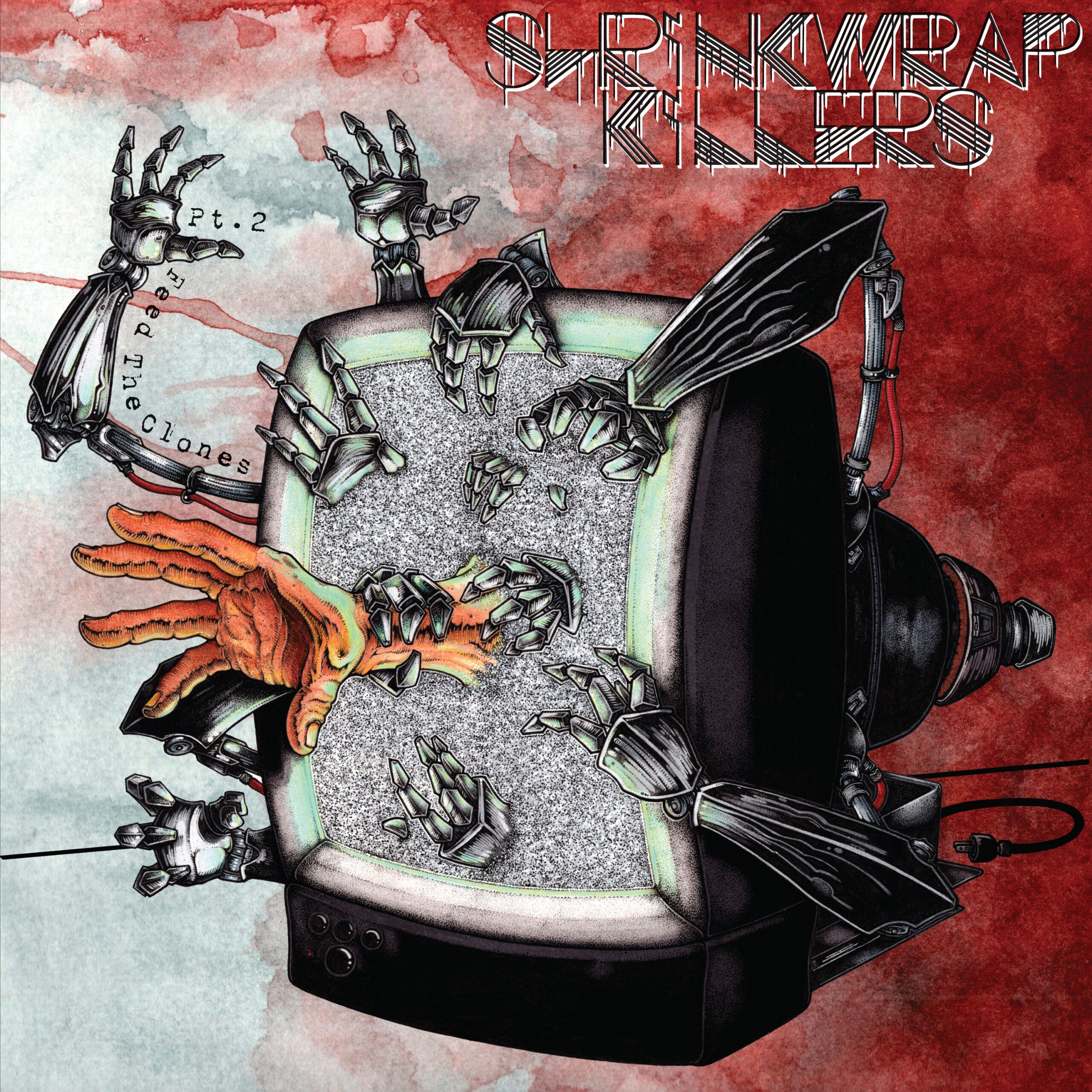 SHRINKWRAP KILLERS: Feed The Clones Pt. 2 Vinyl LP (Blood Red / Silver Merge)