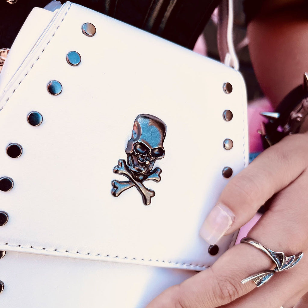 Haunted Death Skull Studded Crossbody Bag