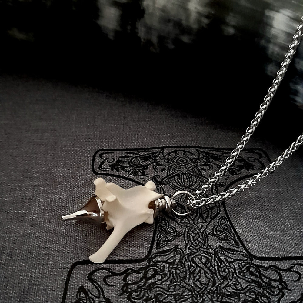 Vertebrae Bone Pendant Necklace