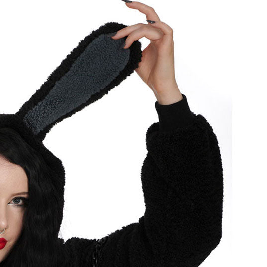 Black Bunny Laced Hood