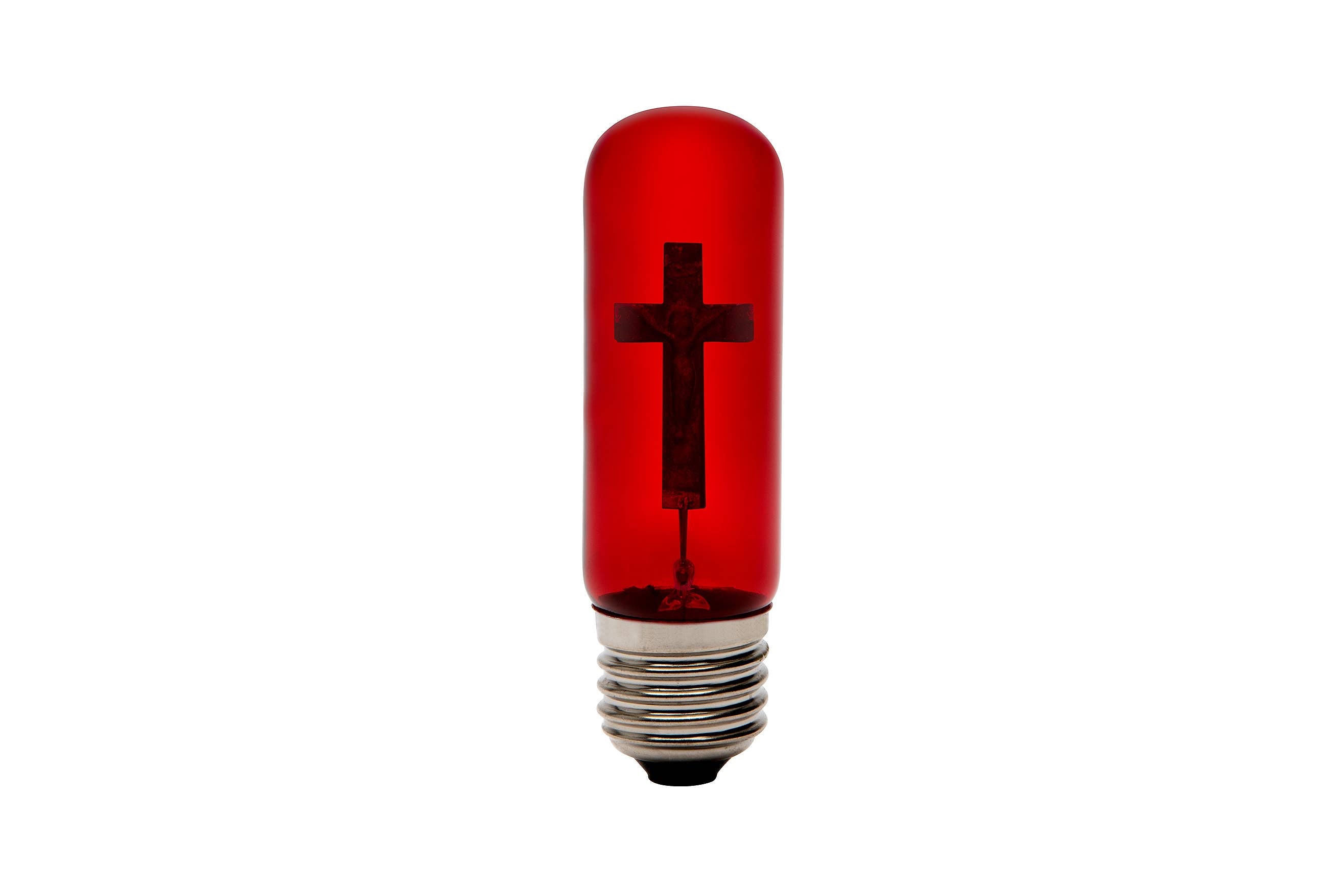 Industrialized Red Crucifix Neon Light Bulbs