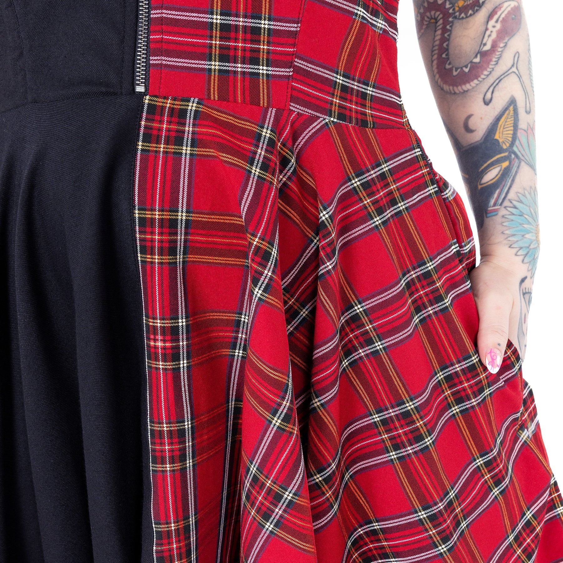 Dione Tartan Splice Dress