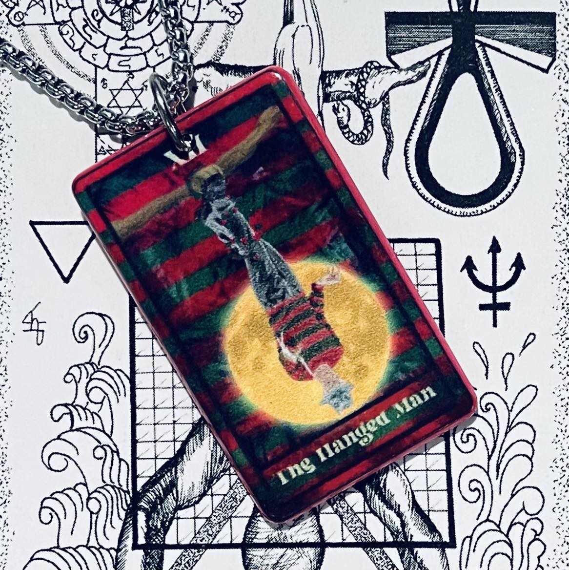 Horror Tarot Hanged Man Necklace