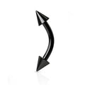 Curve Barbell Surgical Steel Black Spikes