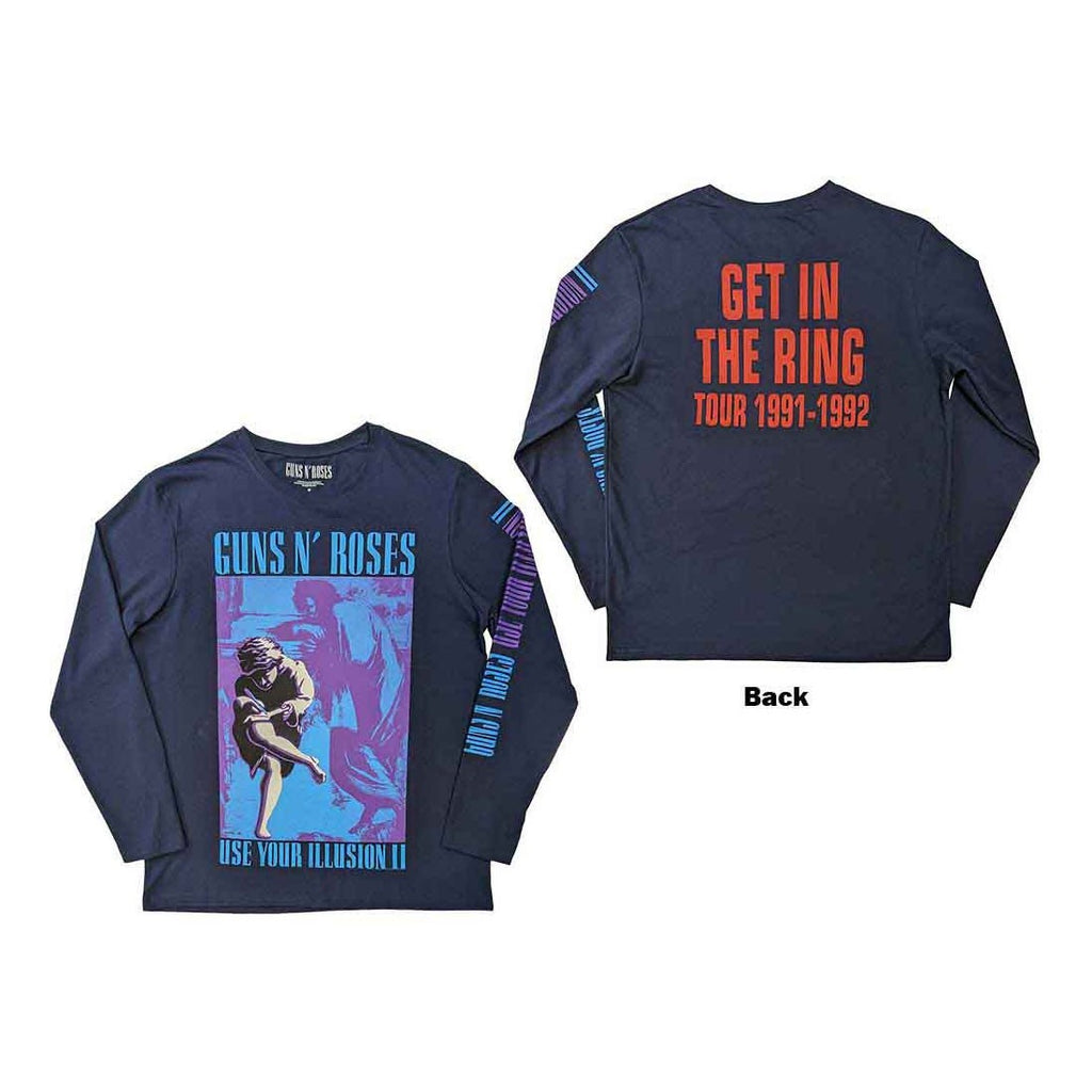 GUNS N ROSES (GNR) Use Your Illusion Longsleeve Tee Navy Blue