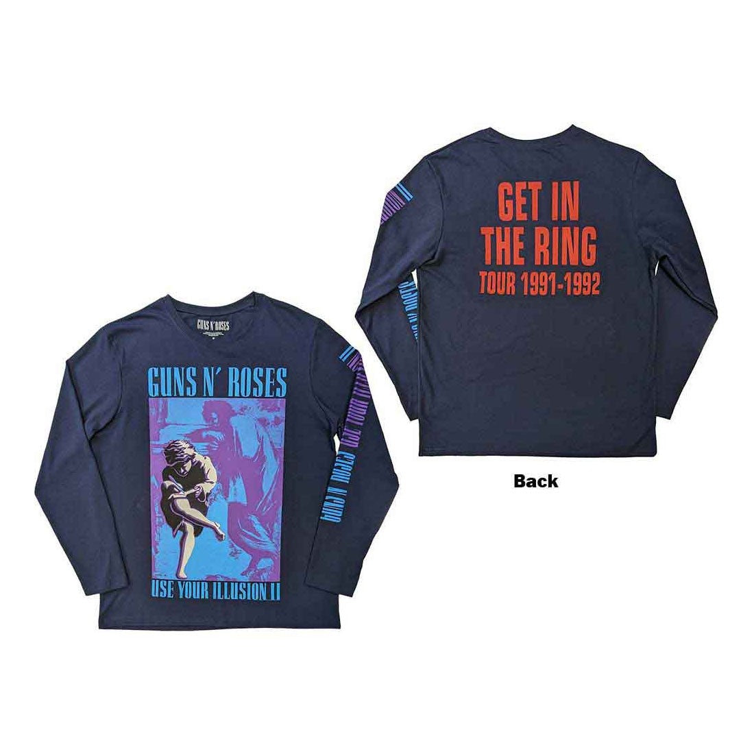 GUNS N ROSES (GNR) Use Your Illusion Longsleeve Tee Navy Blue