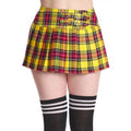 Dark Doll Laburnum Yellow Tartan Mini Skirt