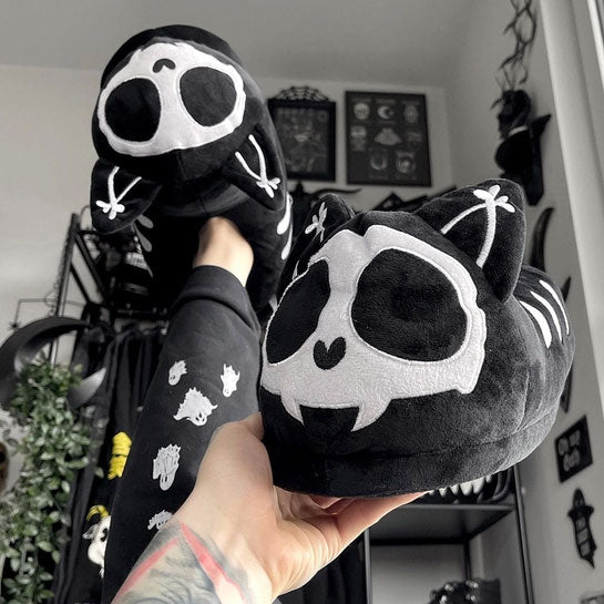 Skelekitty Slippers