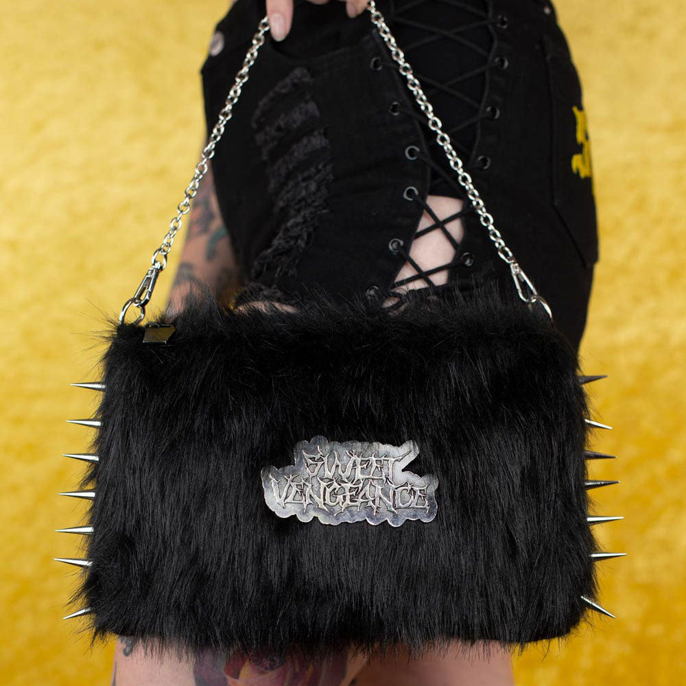 Hell Spike Faux Fur Handbag