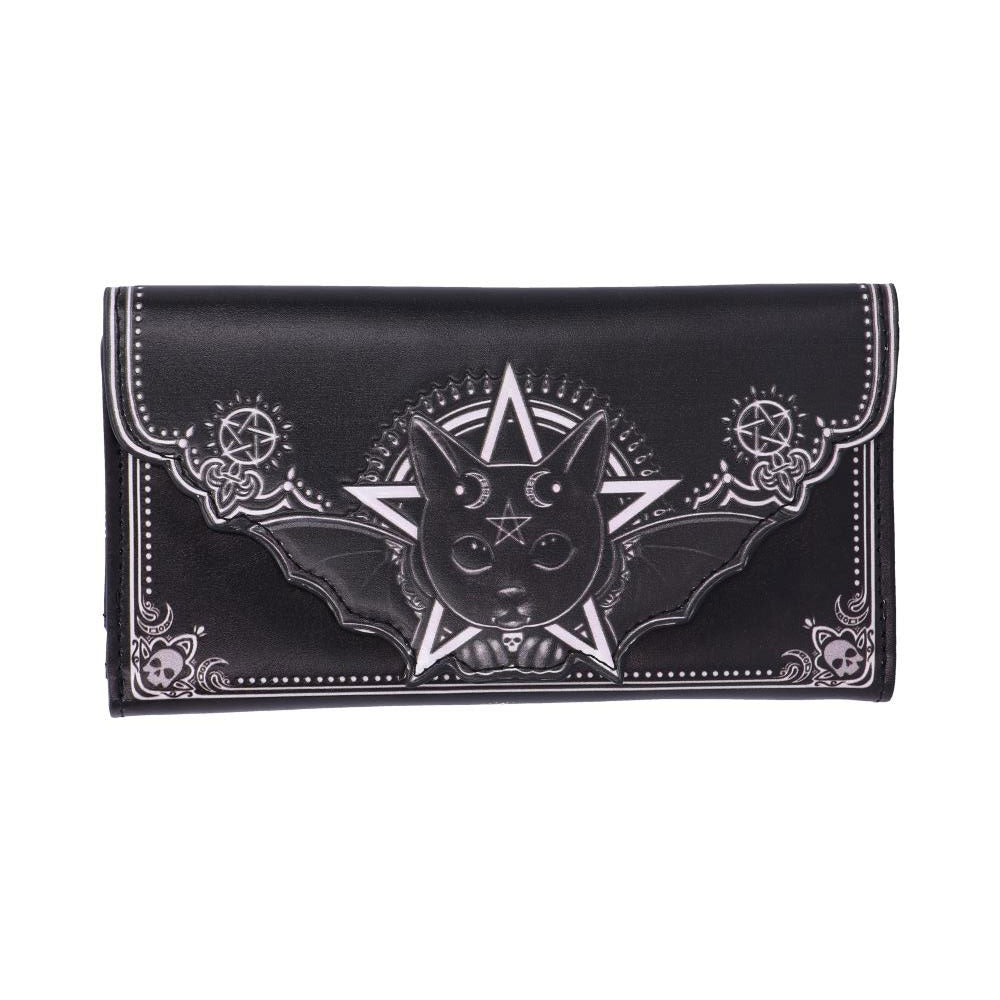 Malpuss Black Bat Cat Embossed Wallet