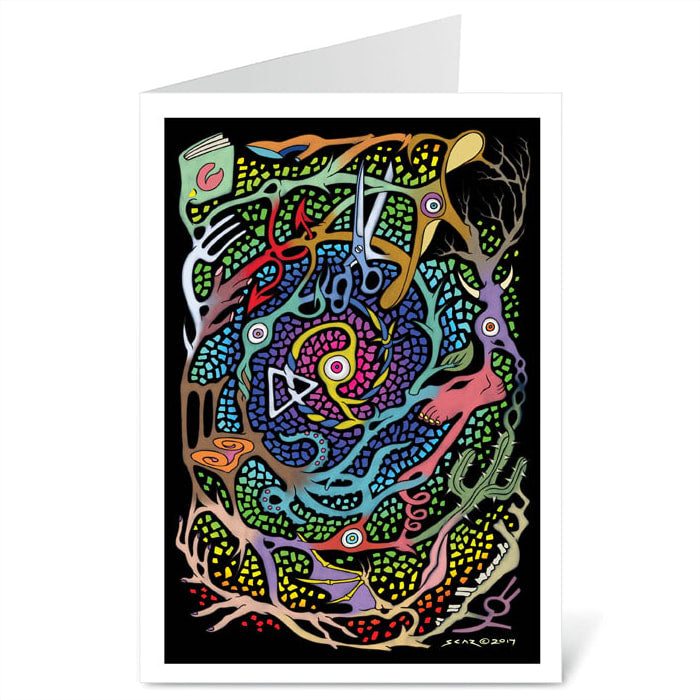 Vortex Of Objects Blank Card