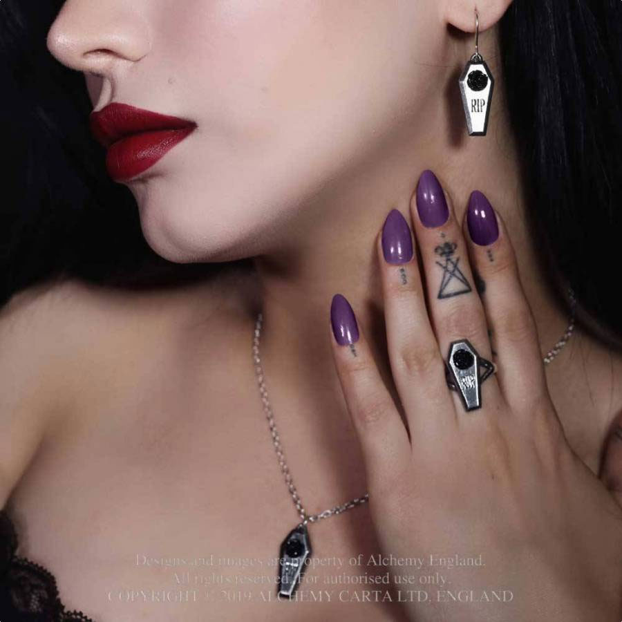 RIP Coffin Dropper Earrings