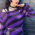 Slasher Distressed Sweater - Violet Noir
