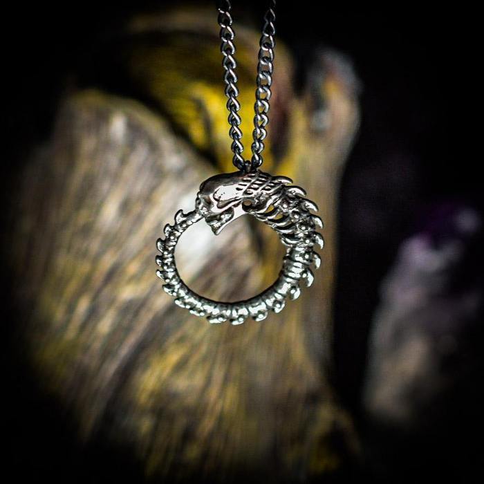 Alchoboros Infinity Skull Necklace