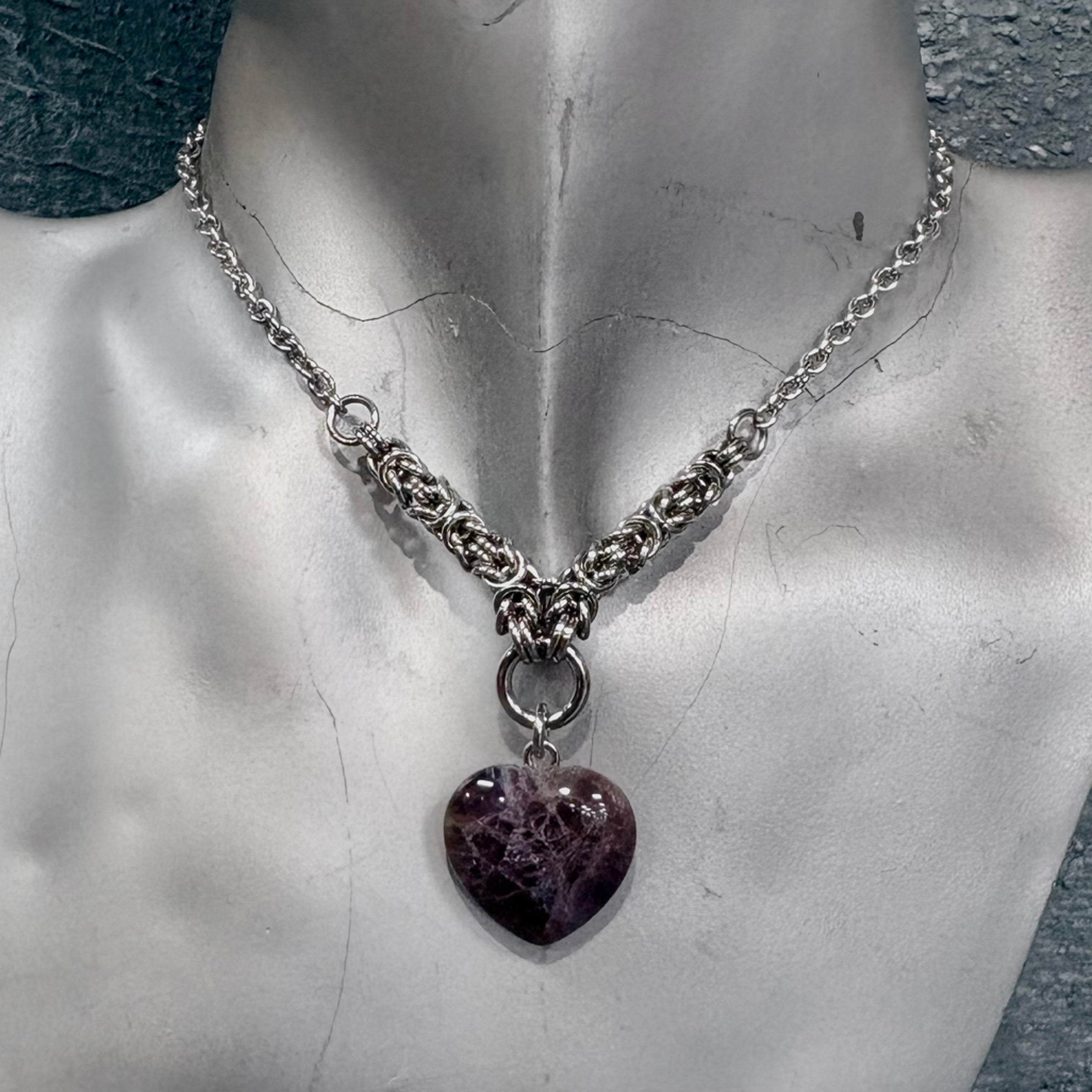 Gem's Embrace Amethyst Heart Necklace