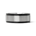 Black trim Brushed Center Stainless Steel Blank Ring: 11, 6mm