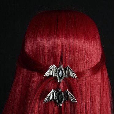 Carpe Noctem Pair Bat Hair Clips