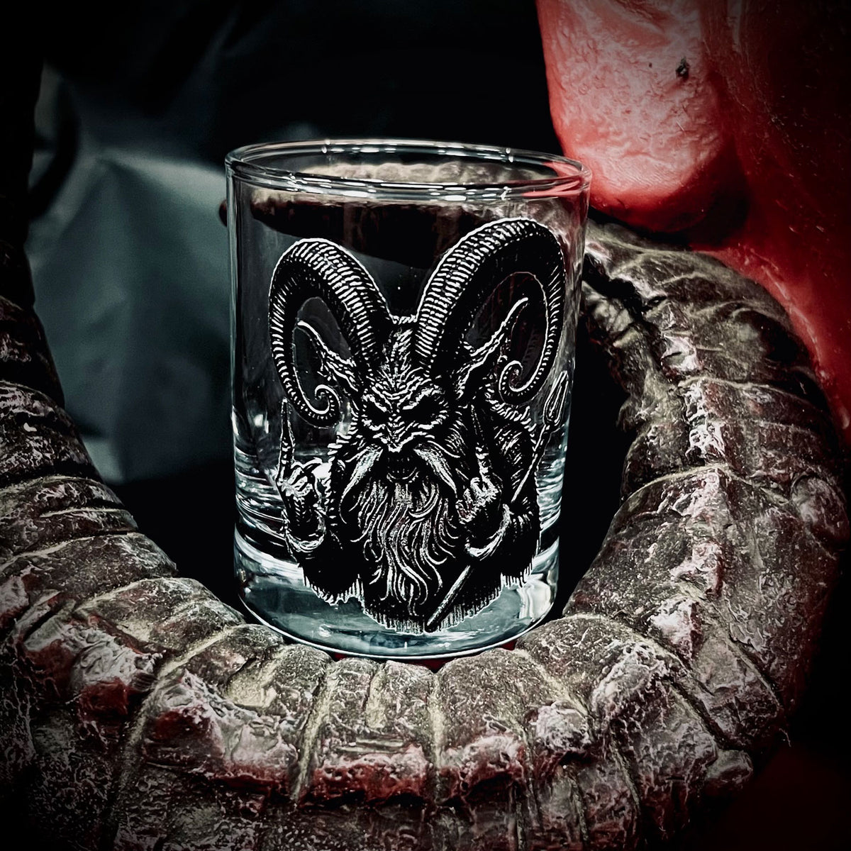 Krampus Hunts Shot Glass