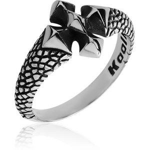 Iron Cross Ring Stainless Steel