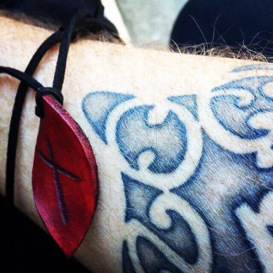 Rune Leather Pendant Necklace