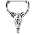 Nipple Bar Horns Hinged Clicker Surgical Steel