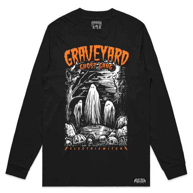 Graveyard Gang Long Sleeve Tee - Orange
