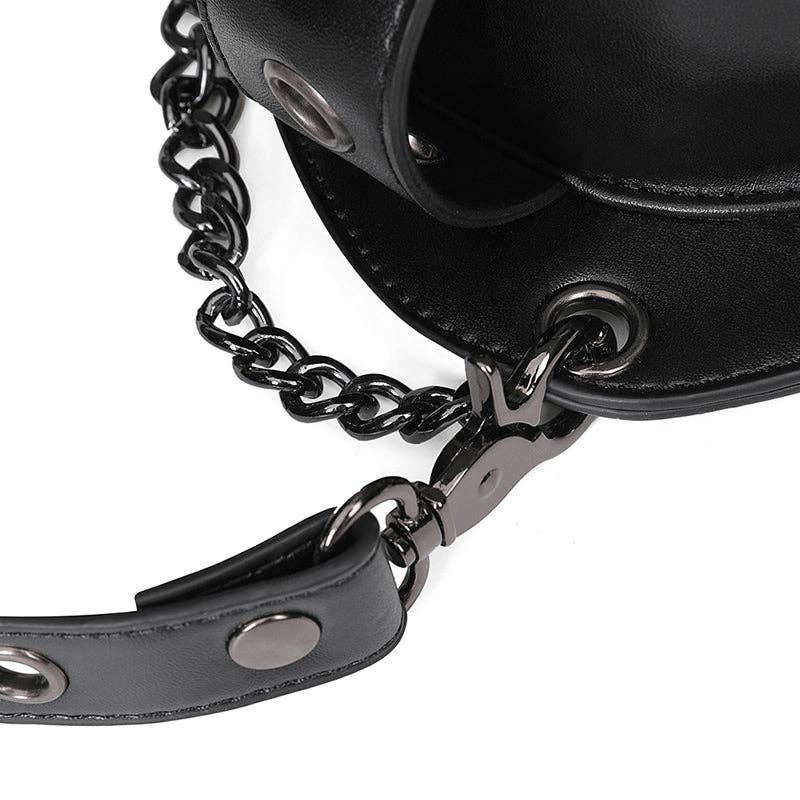 Punk Style Skull Embroidered Bag: Black