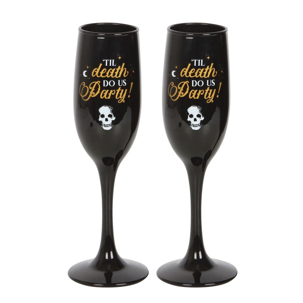 Pair Of Til Death Do Us Party Champagne Flutes