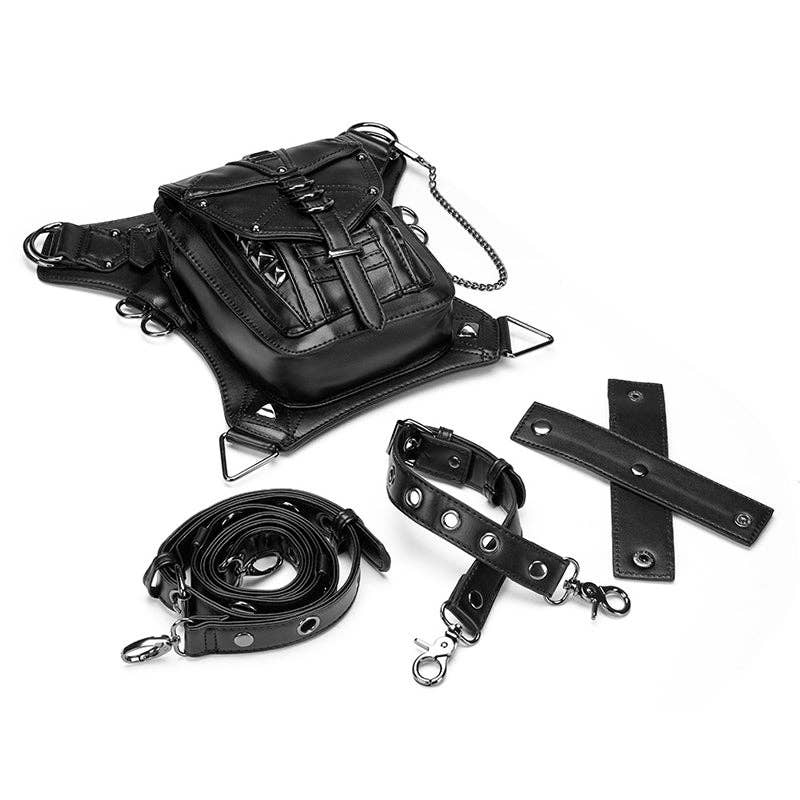 Punk Style Rivet Chain Bag: Black