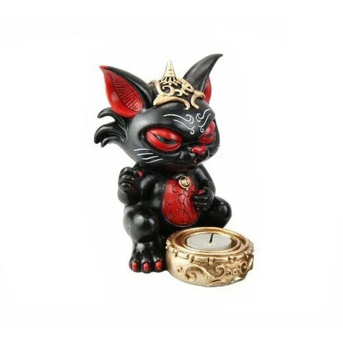 Grimoire Gremlakin Gold Tealight Cat Candle Holder