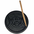 Pentacle Triple Moon Incense Holder Black
